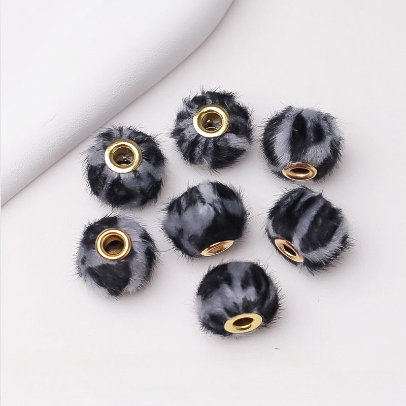 Wholesale 500PCS DIY Fur Ball Imitation Rabbit Fur Fabric Straight Hole Beads